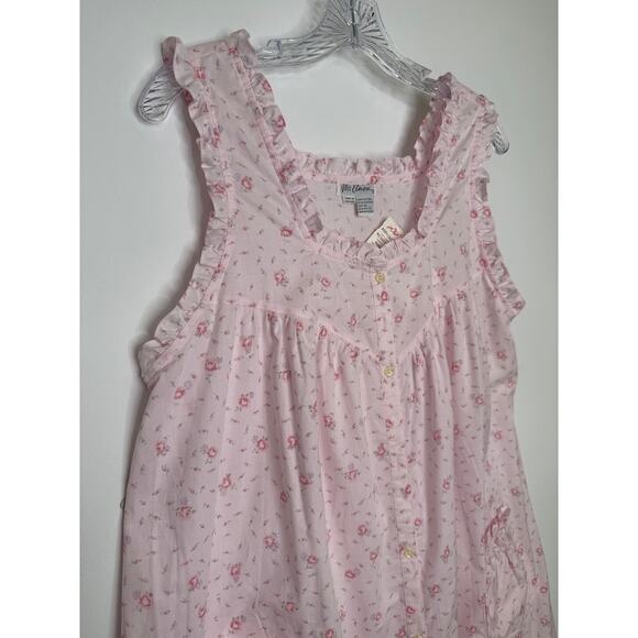 NWT Vintage Miss Elaine for Lord & Taylor Cotton Floral sleeveless Nightgown M - Picture 7 of 14